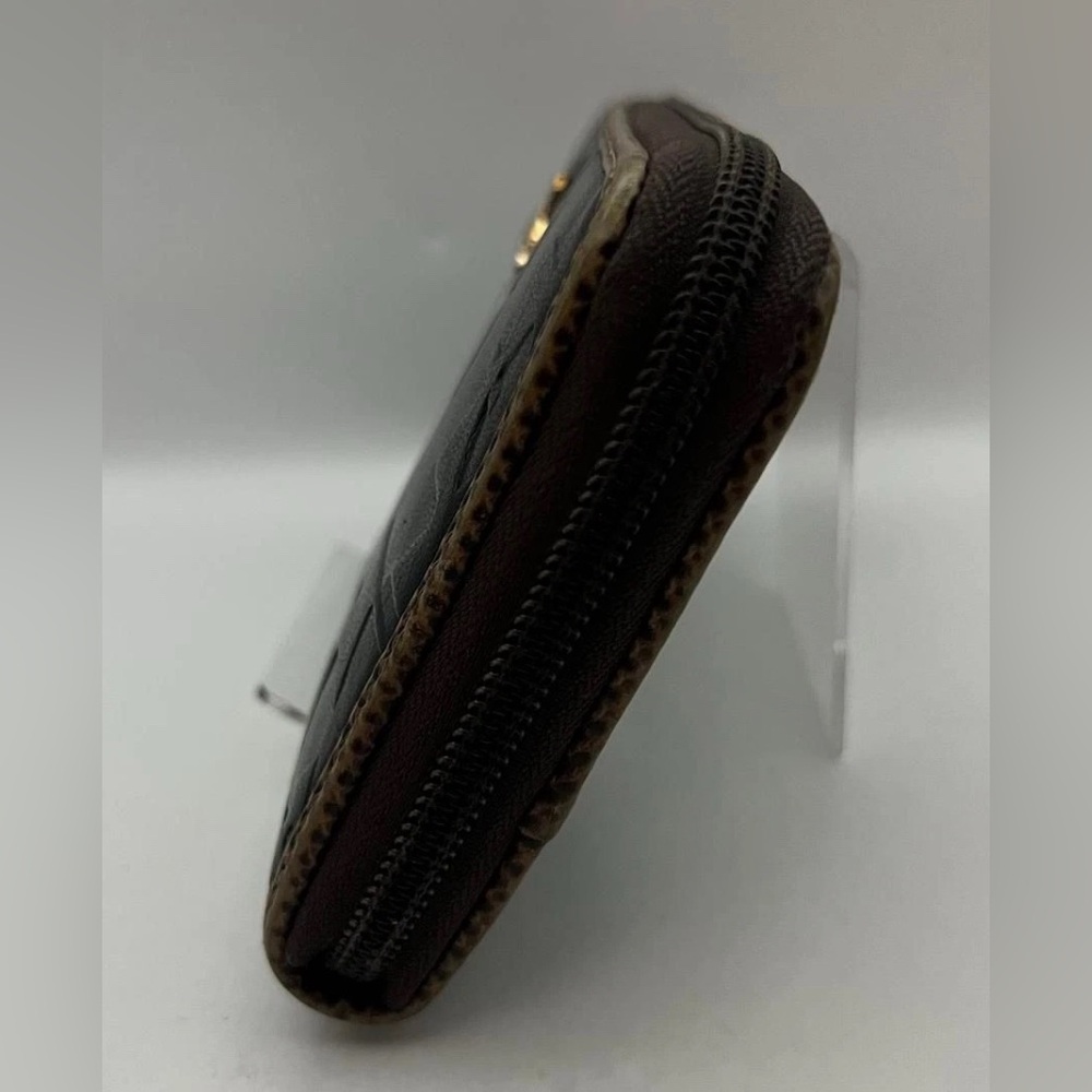 Vivienne Westwood Embossed Black Long Wallet Zip Around Gold Orb w/ Brown rimmed - Picture 3 of 15